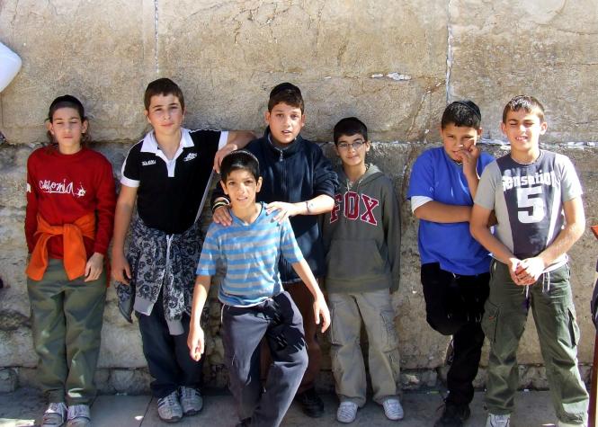 Pictured are some Zion boys visiting the Kotel (Western Wall), a mere 15 minute walk from ou...